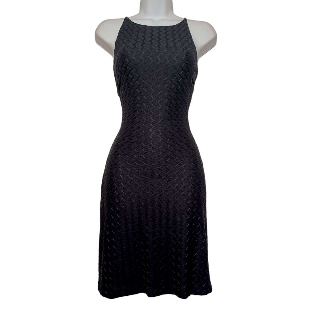 VTG TRILOGY RAMPAGE Chevron Geometric Print Black Mini Cocktail Dress Medium